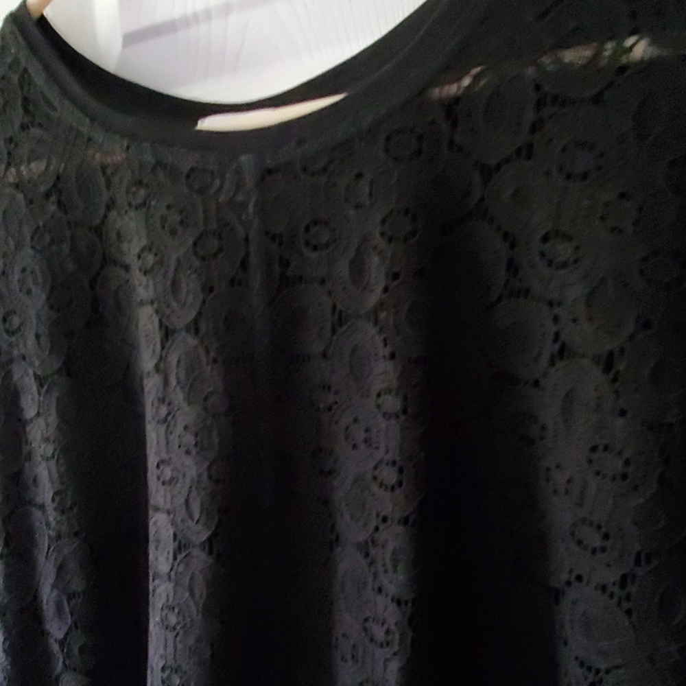 Black lace-front top